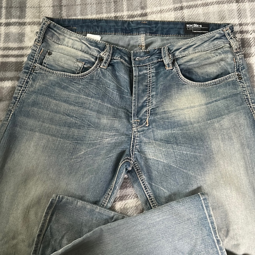 Buffalo David Bitten Six-x W34L30 Slim STRAIGHT stretch Jeans.